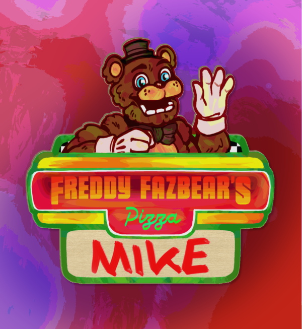 Fnaf 1 Pizzeria Nametag - Mike (Schmidt, Afton) - Wooden Pin