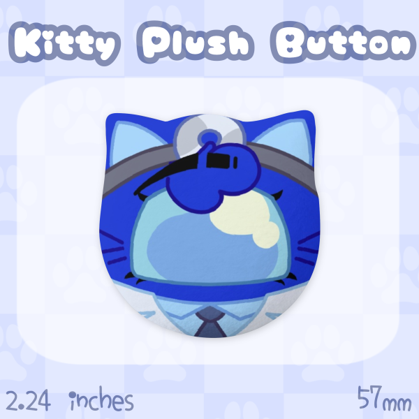 Blue Among Us Show Cat Shaped Plush Badge
