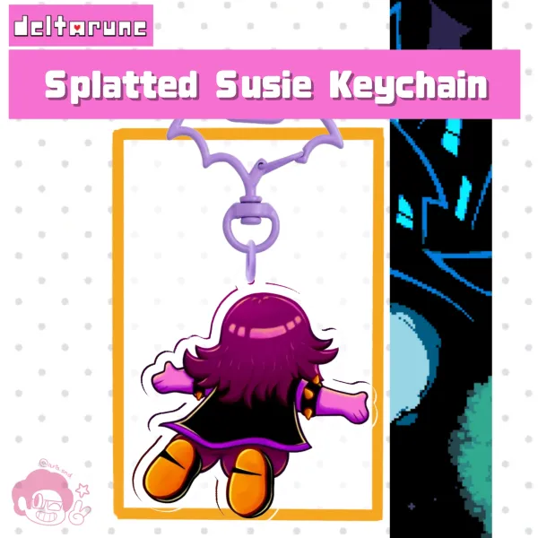 Splatted Susie Clear Acrylic Keychain | Deltarune