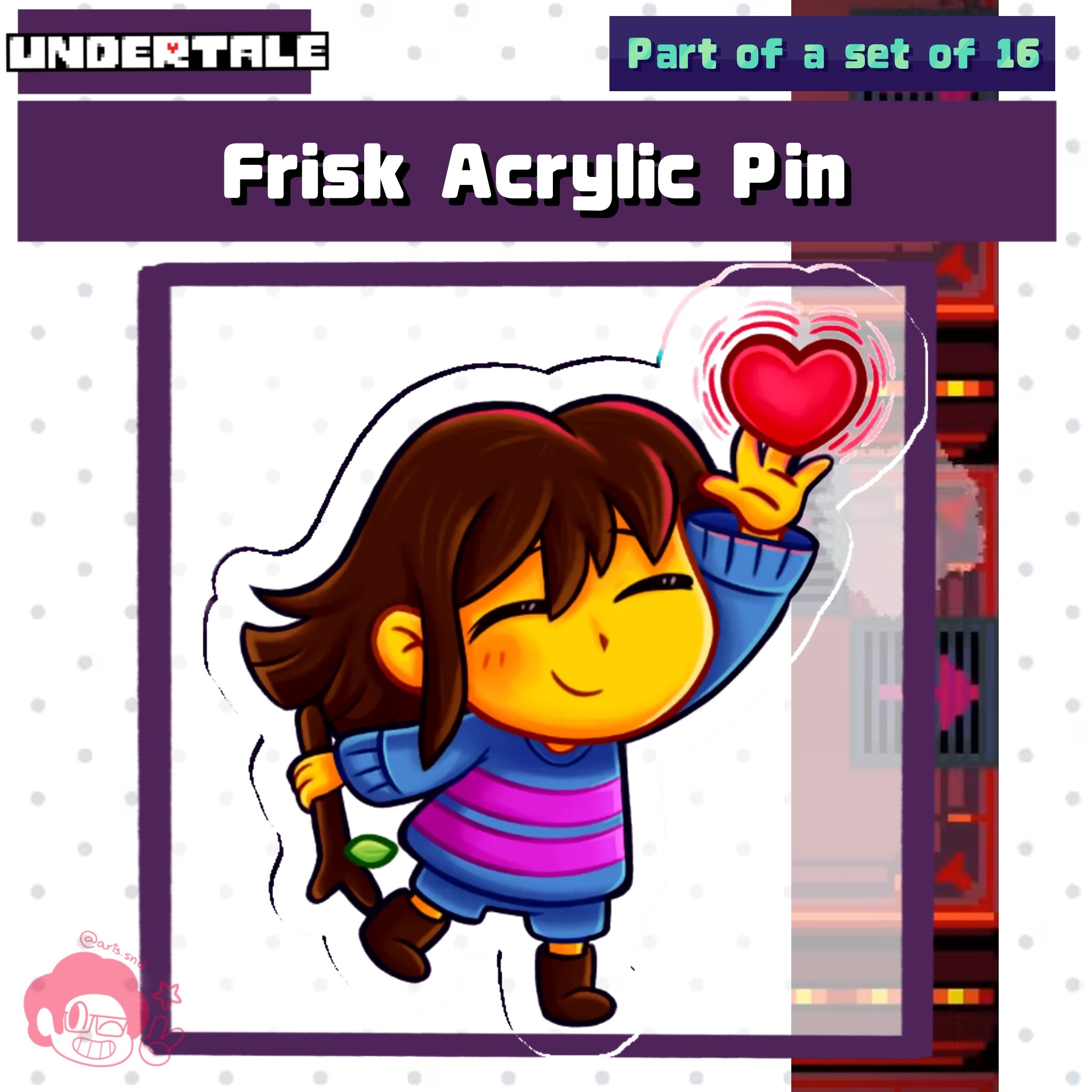 Frisk Acrylic Pin | Indie Collection | Undertale