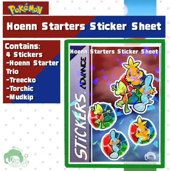 Hoenn Starters Sticker Sheet | Pokémon