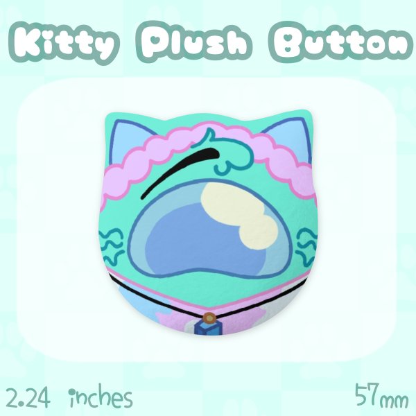 Cyan Among Us Show Cat Shaped Plush Badge