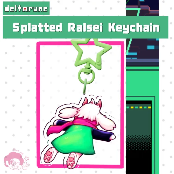 Splatted Ralsei Clear Acrylic Keychain | Deltarune