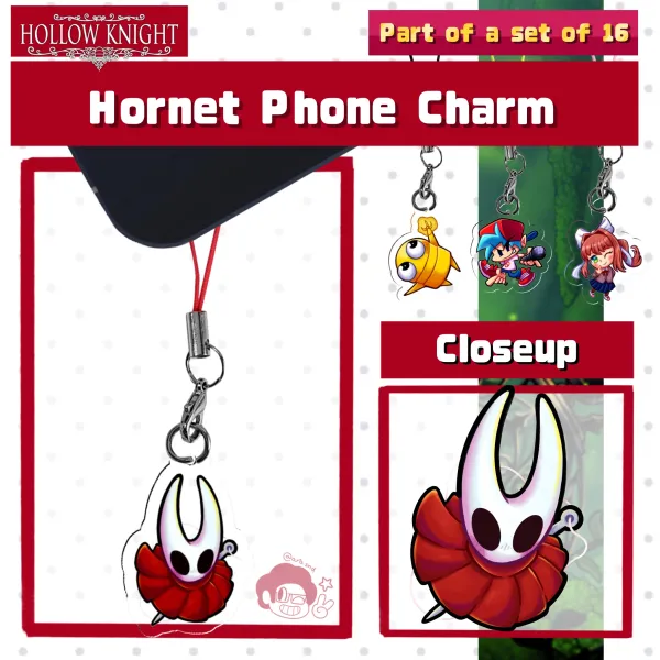 Hornet Acrylic Phone Charm | Indie Collection | Hollow Knight Silksong