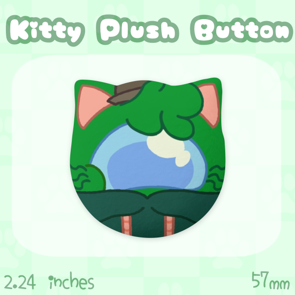 Green Among Us Show Cat Shaped Plush Badge