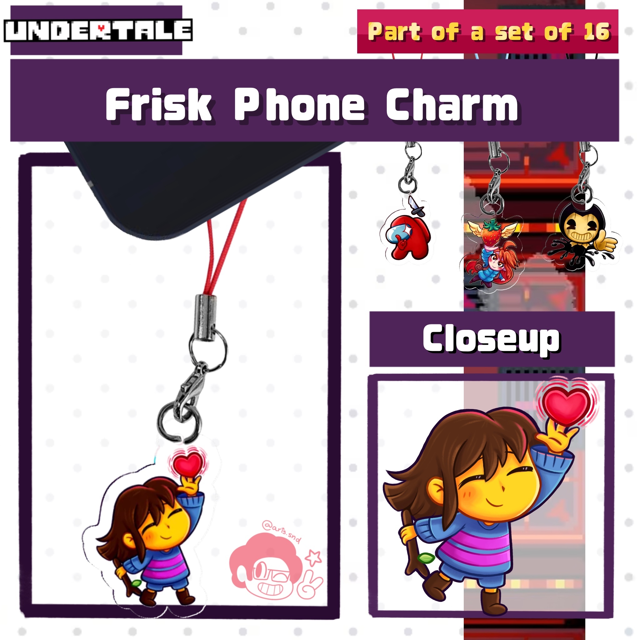 Frisk Acrylic Phone Charm | Indie Collection | Undertale
