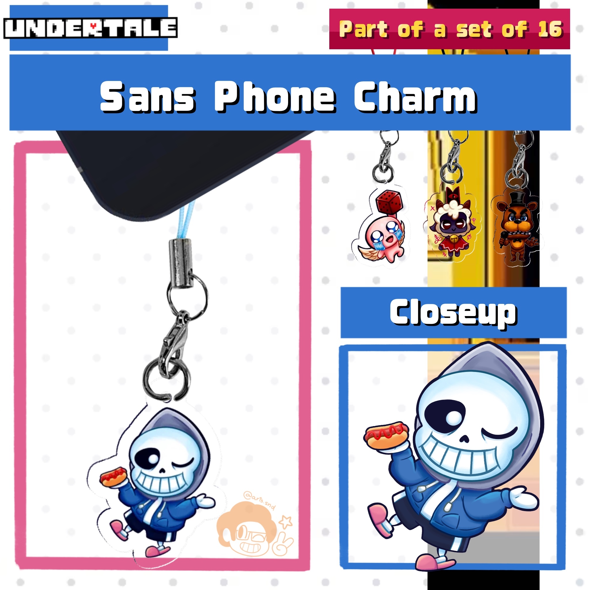 Sans Acrylic Phone Charm | Indie Collection | Undertale