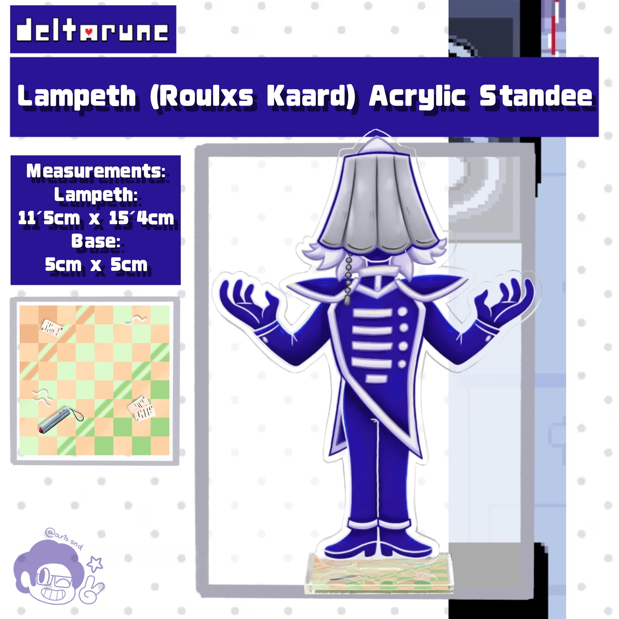Normal Lampeth (Roulxs Kaard) Clear Acrylic Standee | Deltarune