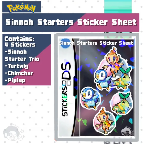 Sinnoh Starters Sticker Sheet | Pokémon