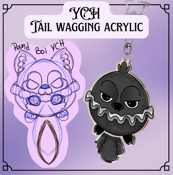 Wagging tail YCH keychain