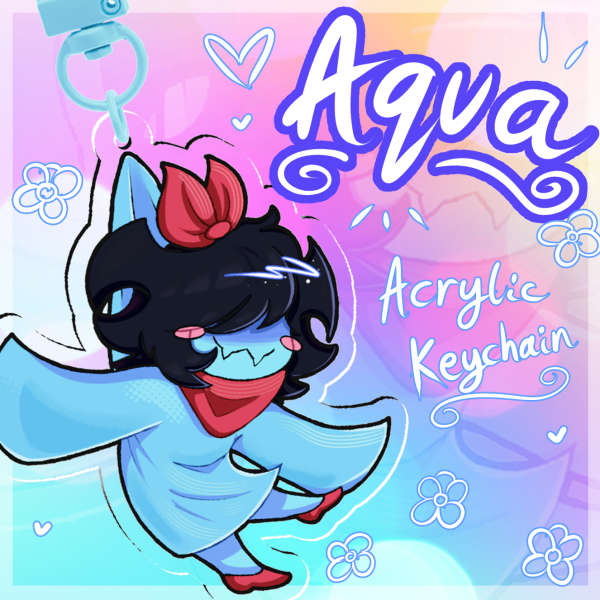 Aqua || Deltarune Keychain