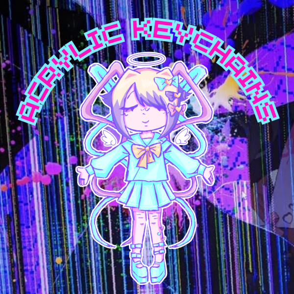 NEEDY STREAMER OVERLOAD 💖🪽 K-Angel Glitter Acrylic Keychain