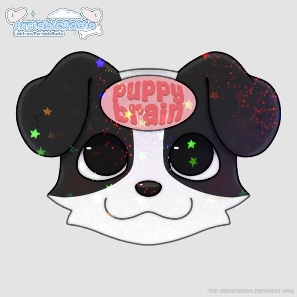 Large Puppy Brain Sticker | Border Collie w/ Holo Stars