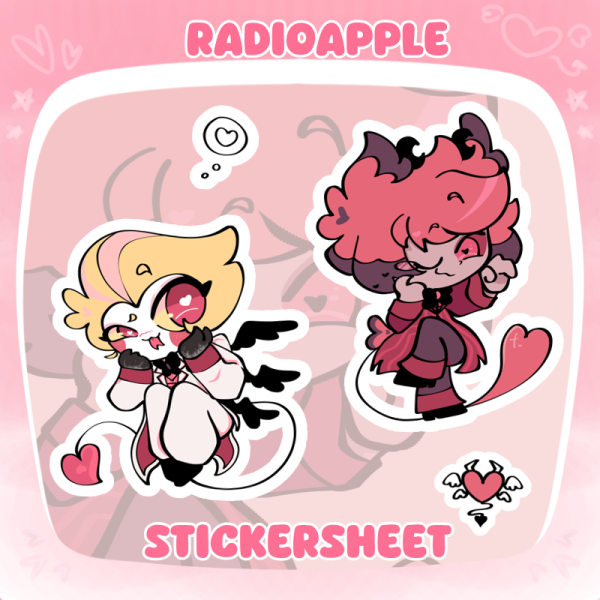 RadioApple Hazbin Coated Paper Stickers Sheet