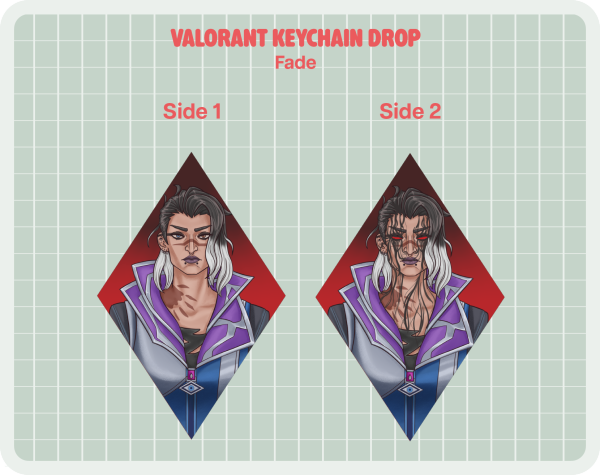 VALORANT FADE double sided diamond KEYCHAIN