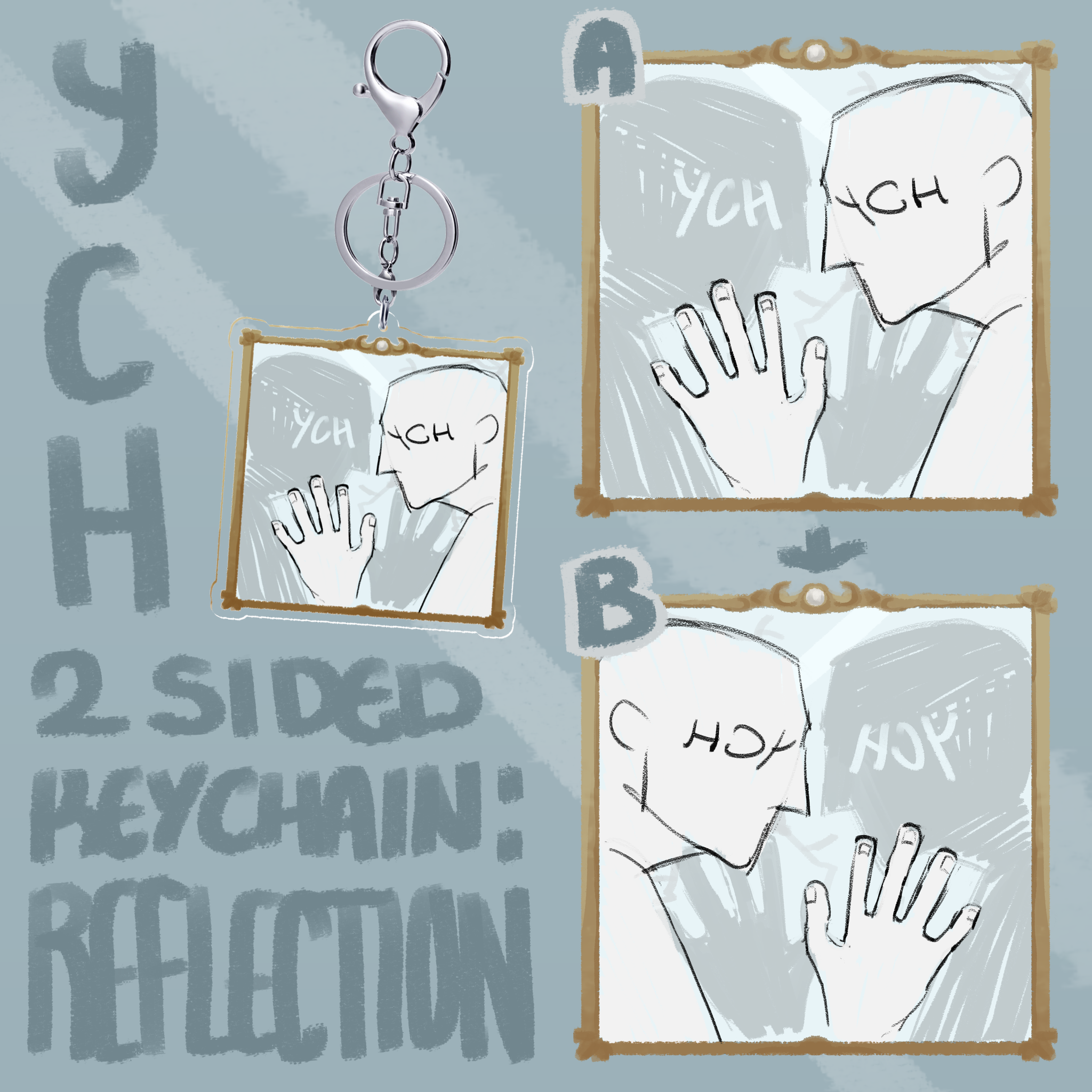 YCH -- "Reflections" 2 sided Keychain
