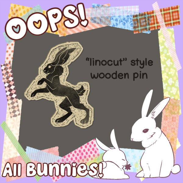 Wooden Hare Pin