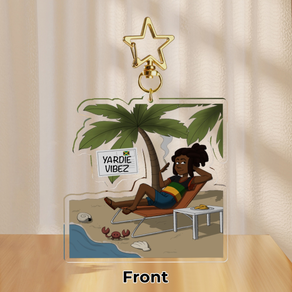 Yardie Vibez Jamacian Clear Acrylic Keychains