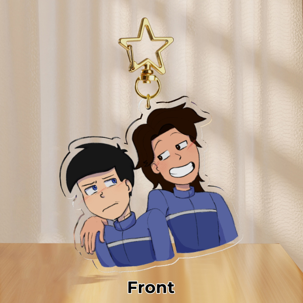 Linus and Matthew Clear Acrylic Keychains