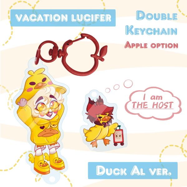 Vacation Lu and Bellhop Keychain (apple)