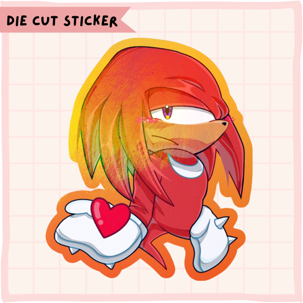 Knuckles IHeartU Die Cut Stickers [Sonic The Hedgehog]