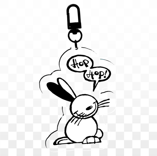 3" glitchtrap bunny acrylic keychain (fnaf au)