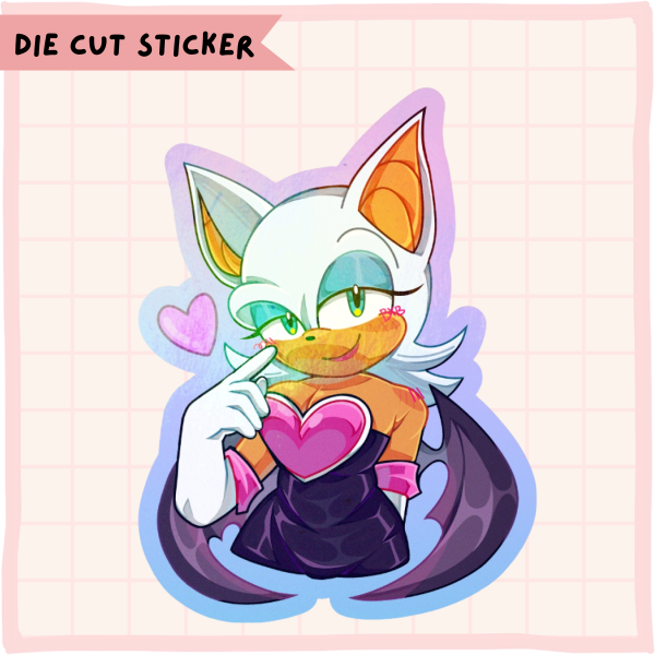 Rouge IHeartU Die Cut Stickers [Sonic The Hedgehog]