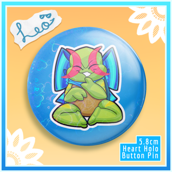 RotTMNT Turtle Tots Leonardo Button Pin - 5.8cm