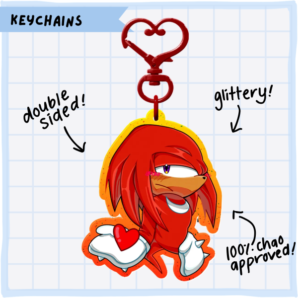 Knuckles IHeartU Keychain [Sonic The Hedgehog]
