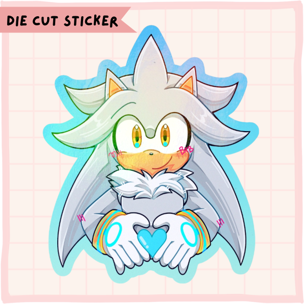 Silver IHeartU Die Cut Stickers [Sonic The Hedgehog]