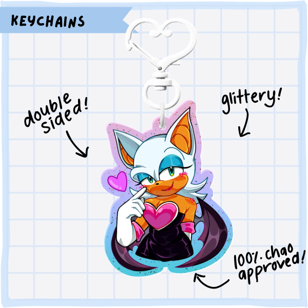 Rouge IHeartU Keychain [Sonic The Hedgehog]