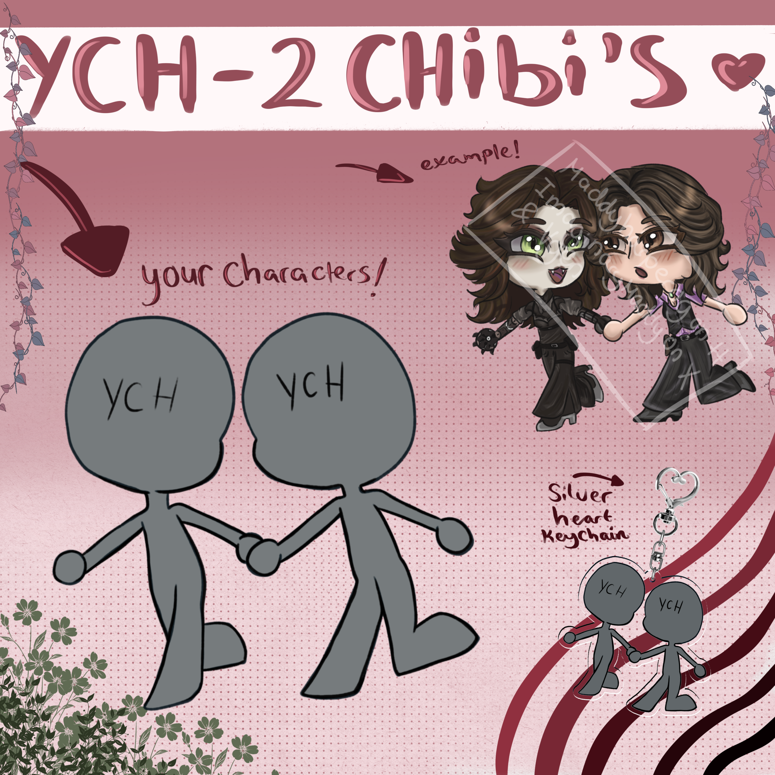 YCH - 2 Chibi’s acrylic keychain