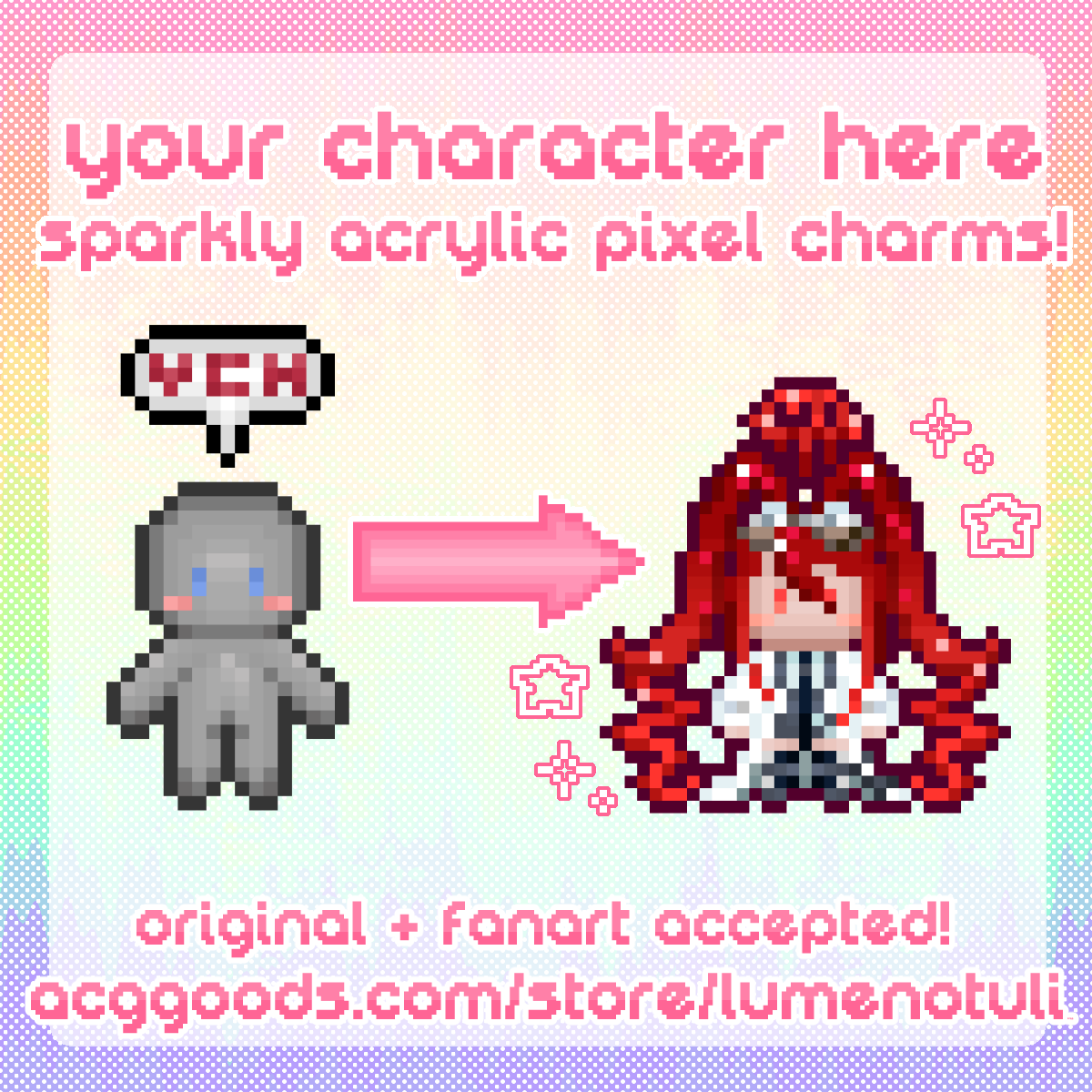 custom ych pixel charms!