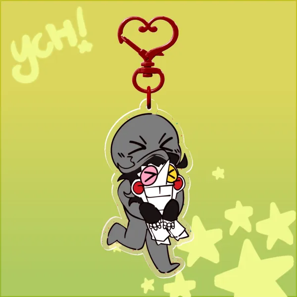 Spamton Love YCH Glitter Keychain