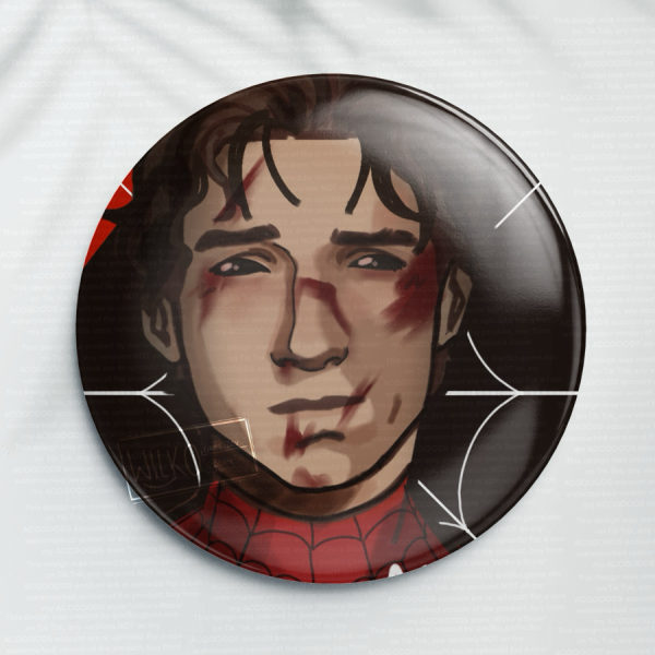 Spider-Man/ MAN SPIDER (itsy bitsy) Fanart (Spider-Man Brand New Day) Round Badge (GLOSS)