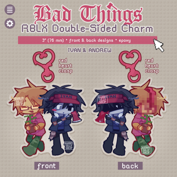 Bad Things Ivandrew Double-Sided Acrylic Keychain