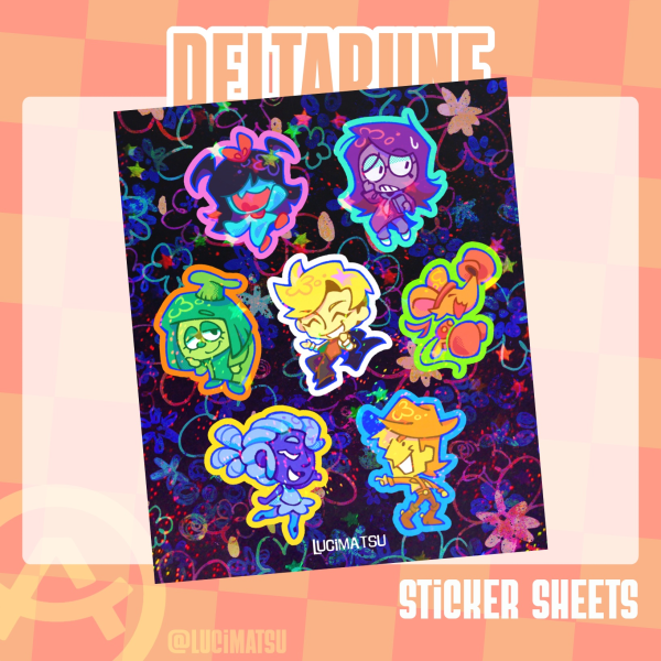 Flowers holografic sticker sheet [Deltarune]