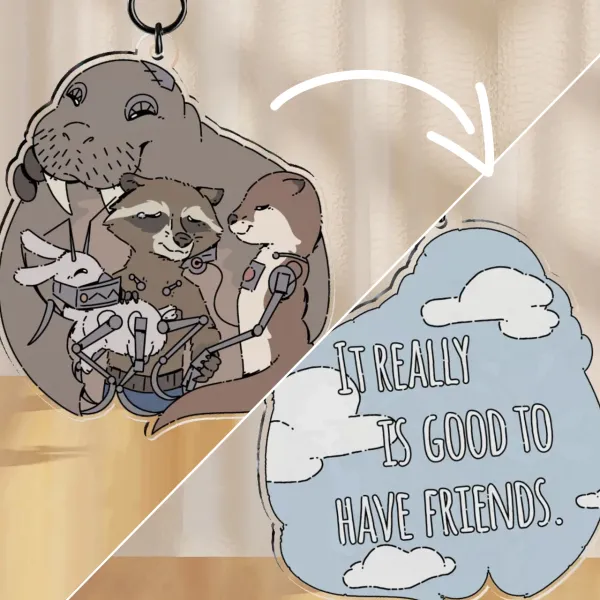 Rocket and Good Friends charm