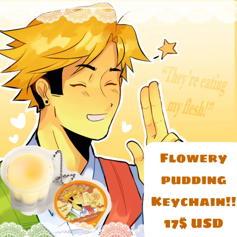 Flowery Squishy Pudding Keychain