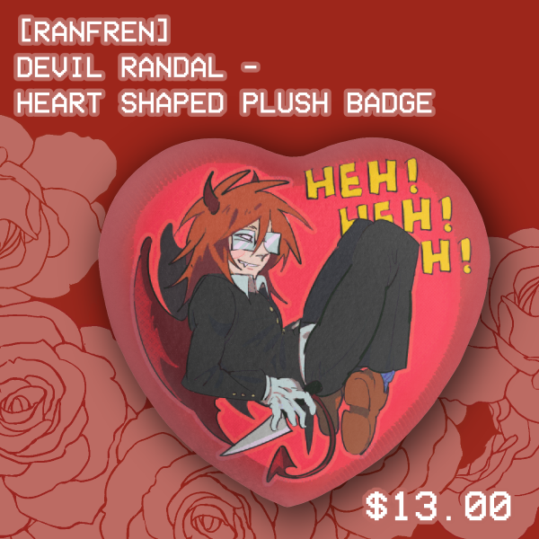 [RANFREN] Devil Randal - Heart Plush Badge