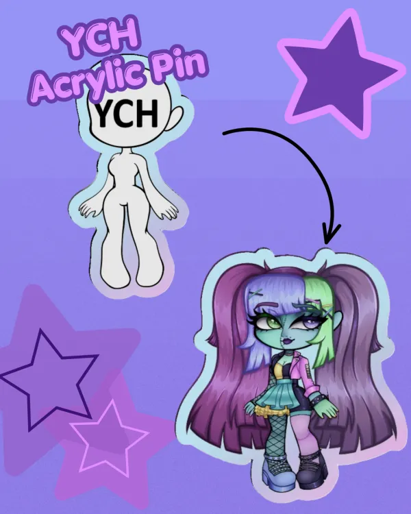 YCH Acrylic Rainbow Pin