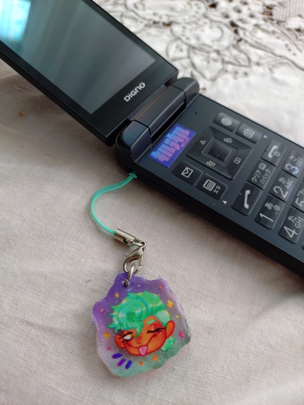 YCH Mochi Chibi Head Epoxy Glitter Phone Charm