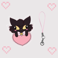 Black cat phone charm