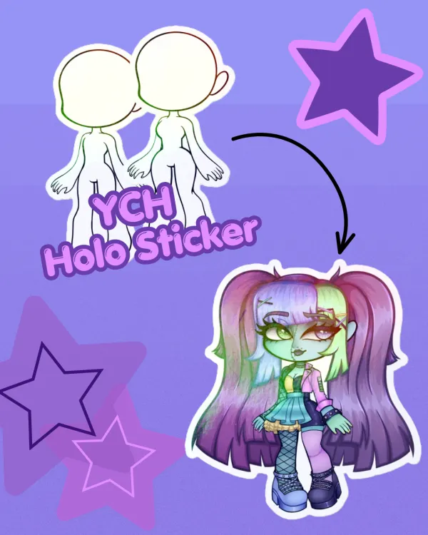 YCH Rainbow Holo Sticker