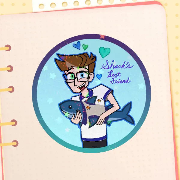 Kid Vincent's Shark Plush Sticker