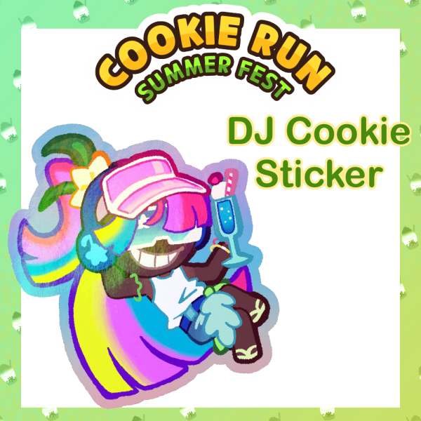 Cookie Run Summer Fest DJ Cookie Die Cut Stickers