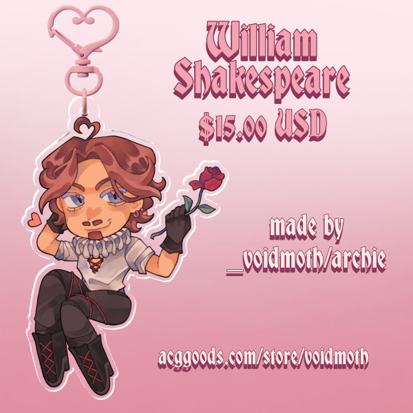 rose shakespeare keychain