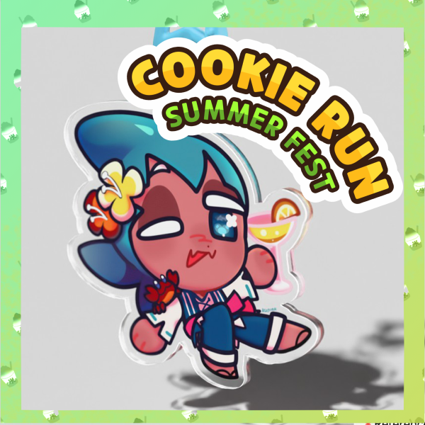 Sorbet Shark Cookie Acrylic Keychain