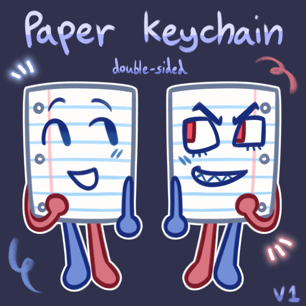 Paper and Looseleaf // Inanimate Insanity Acrylic Keychain (Double-sided)