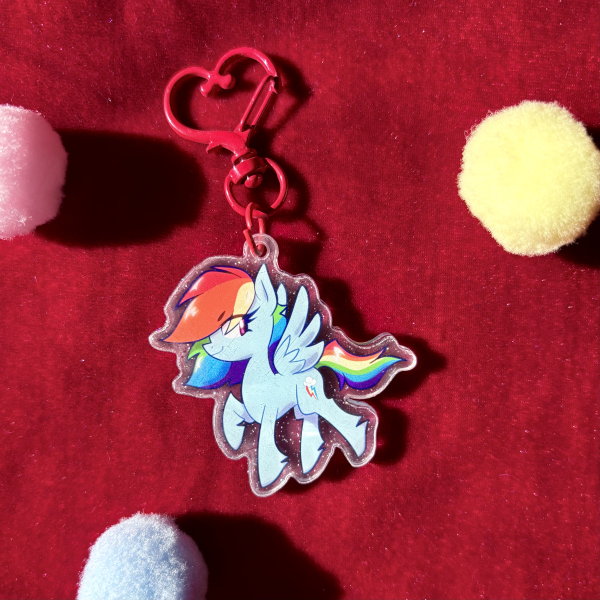 ˚｡⋆ Rainbow Dash - Glitter Keychain - My Little Pony ⋆⭒˚